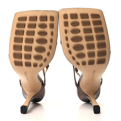 Bottega Veneta Metallic Lambskin Stretch Multi Strap 90mm Sandals 36.5 Fondant 5 of 9