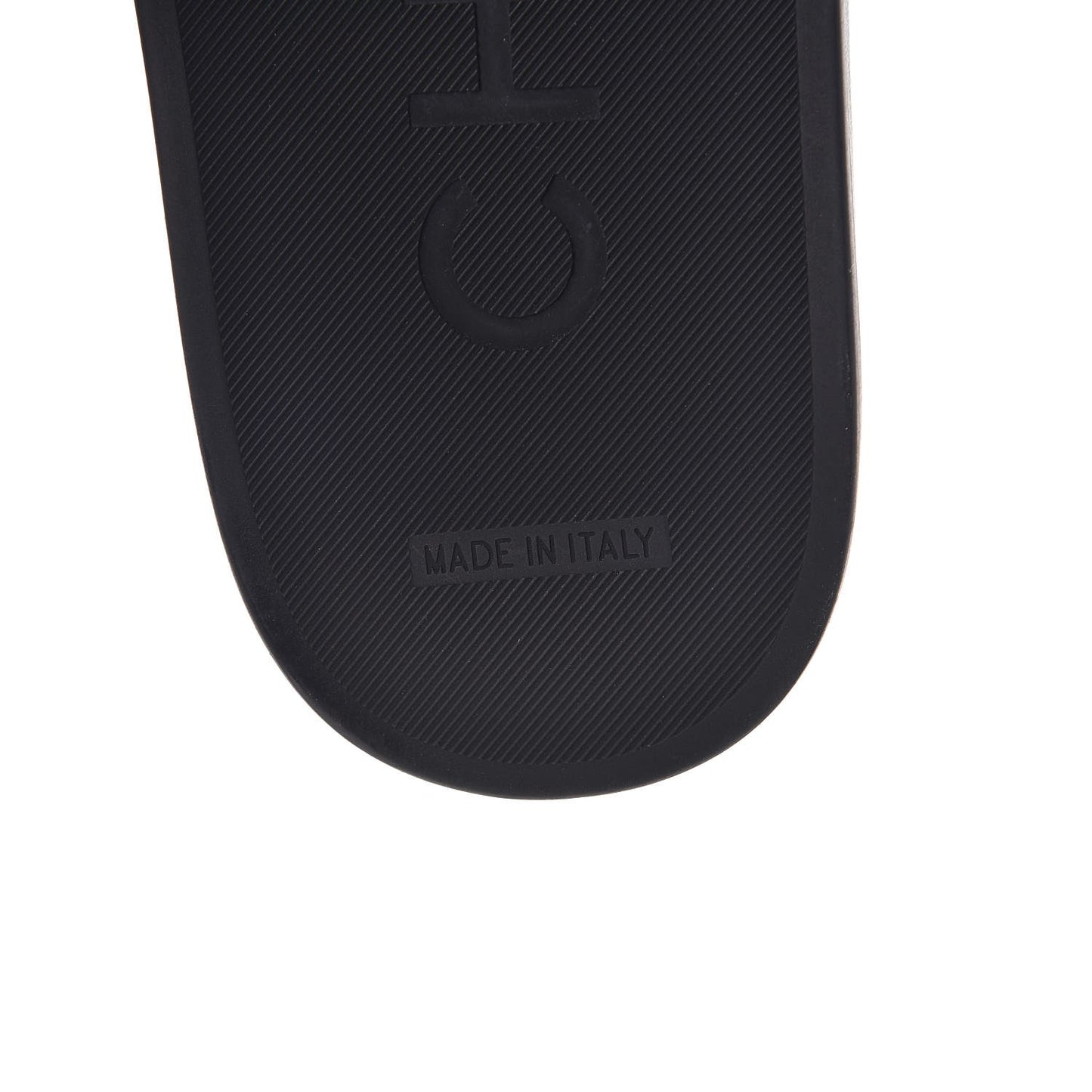 Calfskin Chain Camellia Flat Sandals 38 Black