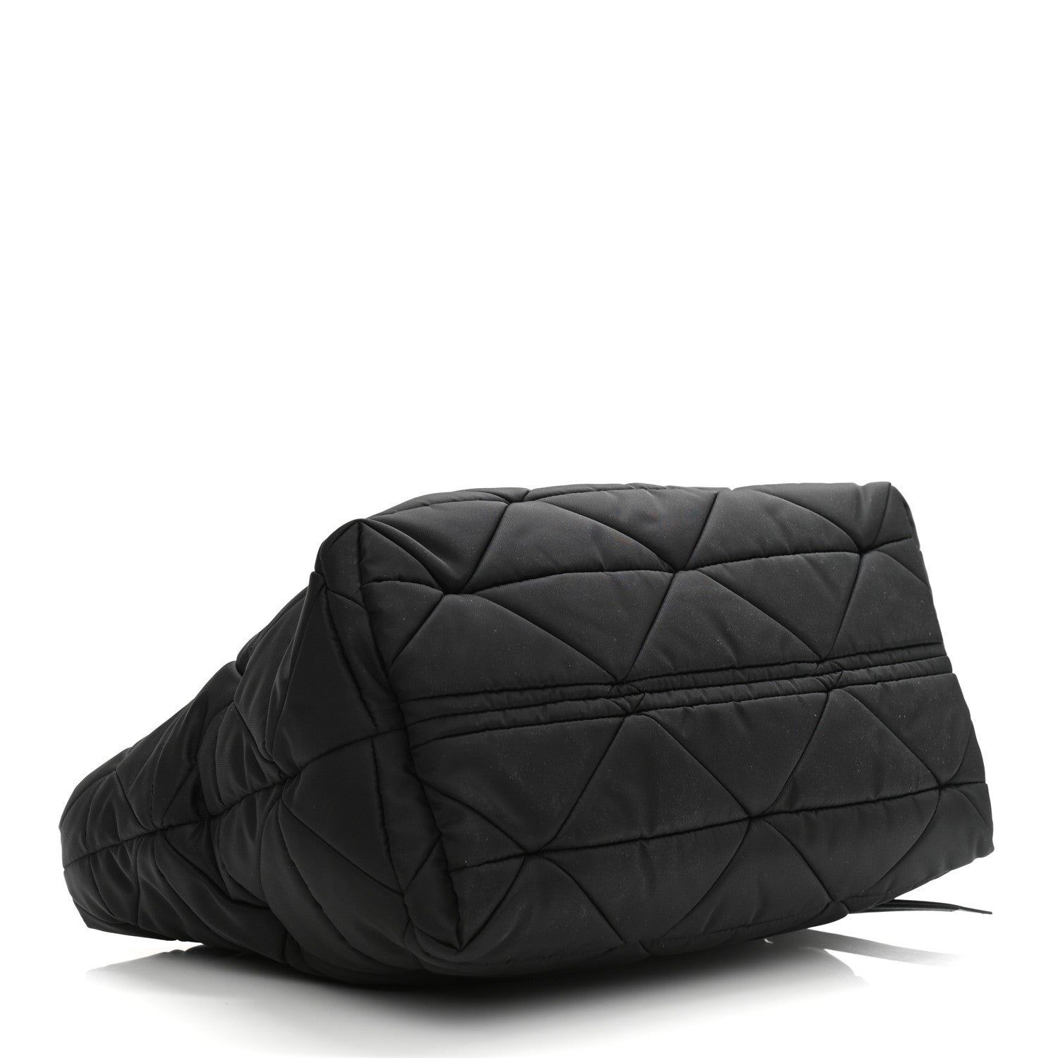 Prada Re-Nylon Nappa Triangle Quilted Padded Small Double Handled Zip Tote Black 3 of 6