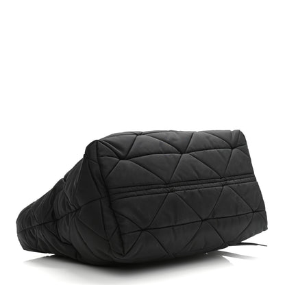 Prada Re-Nylon Nappa Triangle Quilted Padded Small Double Handled Zip Tote Black 3 of 6