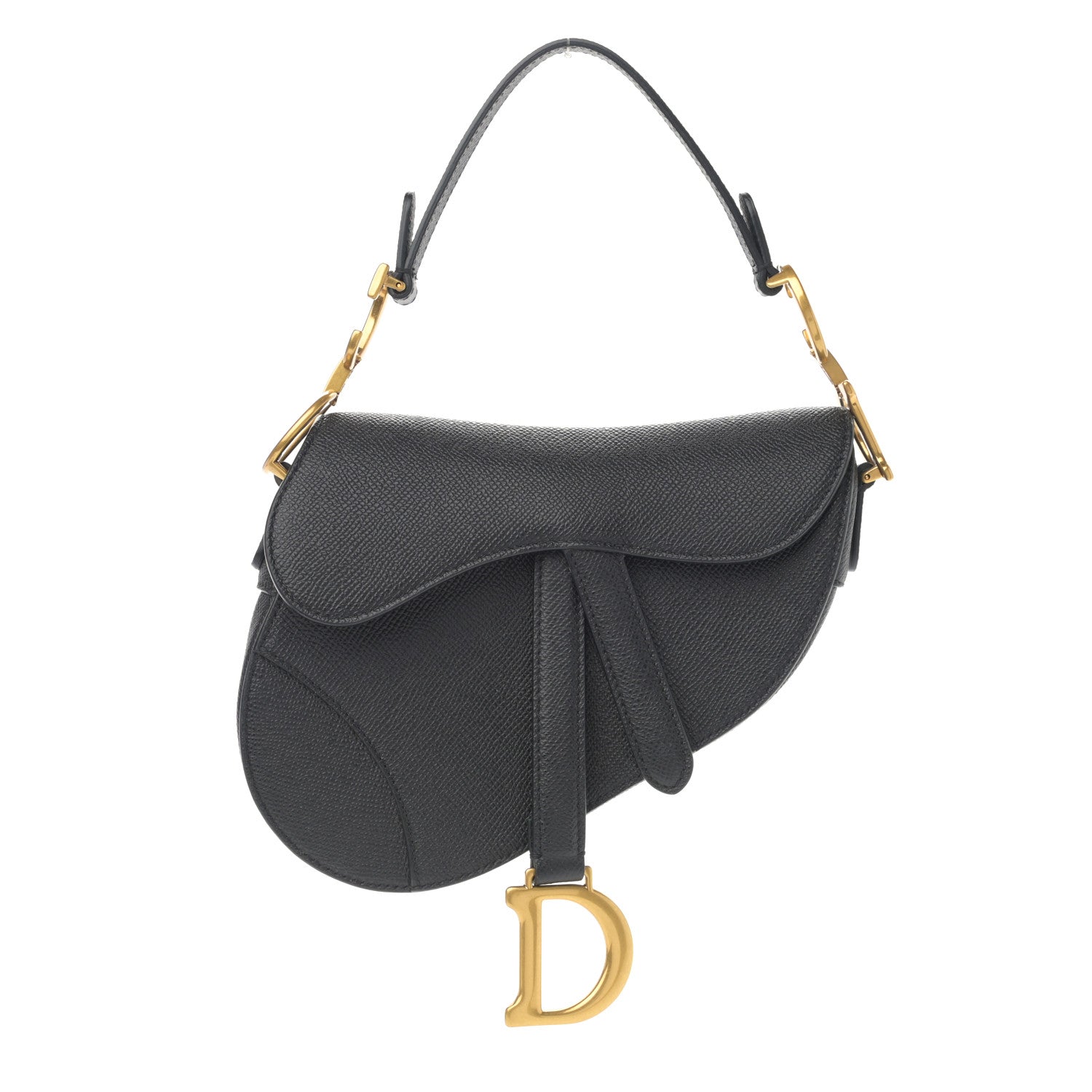 Christian Dior Grained Calfskin Mini Saddle Bag Black 1 of 9