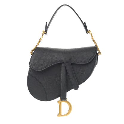 Christian Dior Grained Calfskin Mini Saddle Bag Black 1 of 9