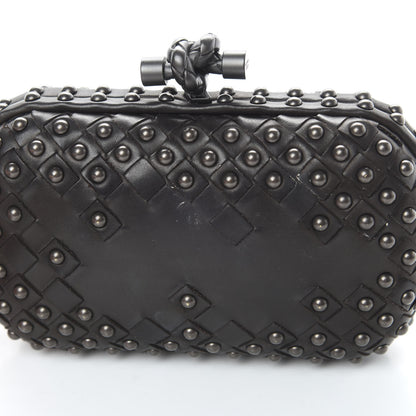 Bottega Veneta Waxy Nappa Intrecciato Knot Studded Clutch Black 8 of 8
