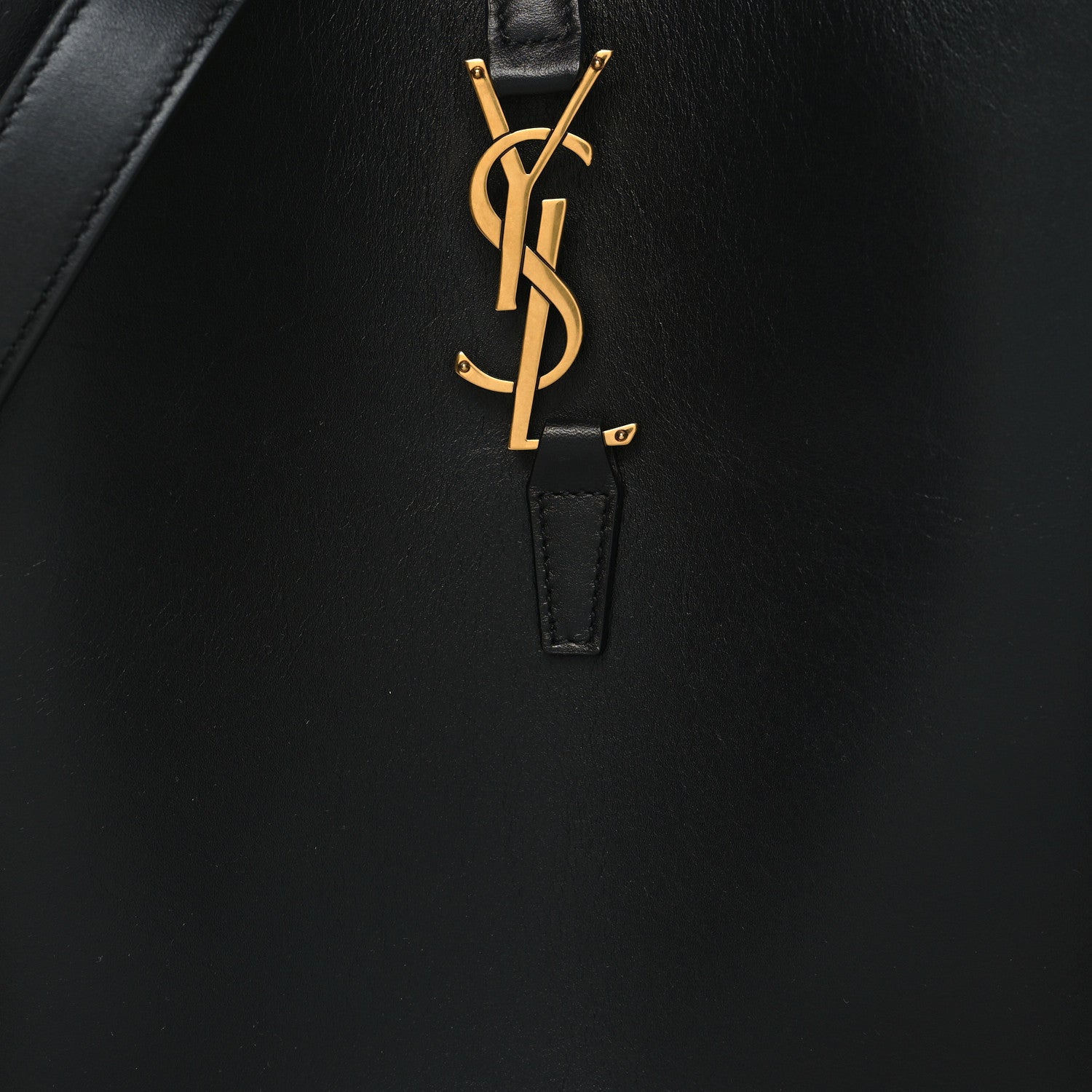 Saint Laurent Smooth Shiny Calfskin Monogram Le 37 Bucket Bag Black 8 of 12