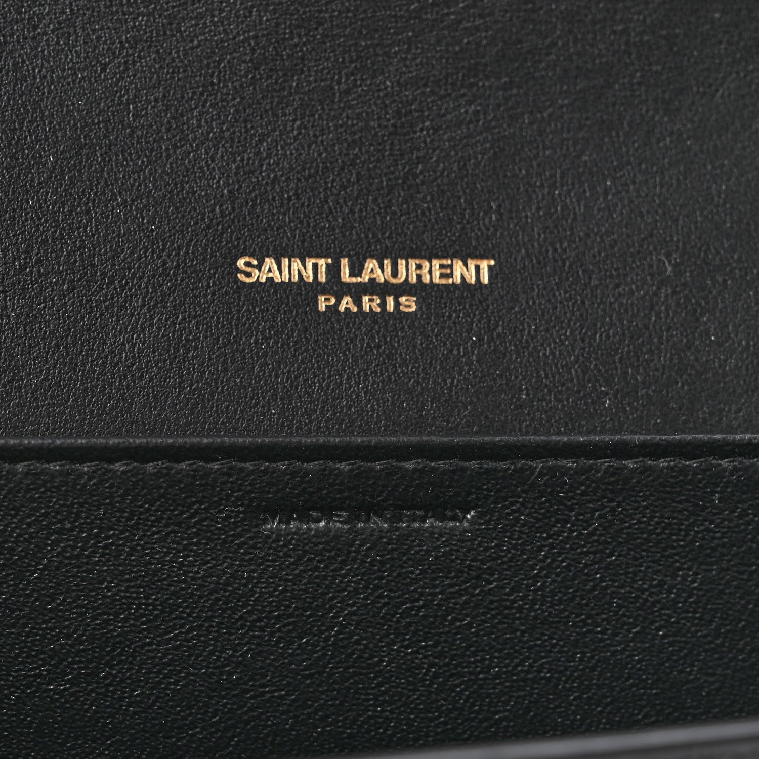Saint Laurent Calfskin Crocodile Embossed Monogram Uptown Chain Wallet Black 7 of 12