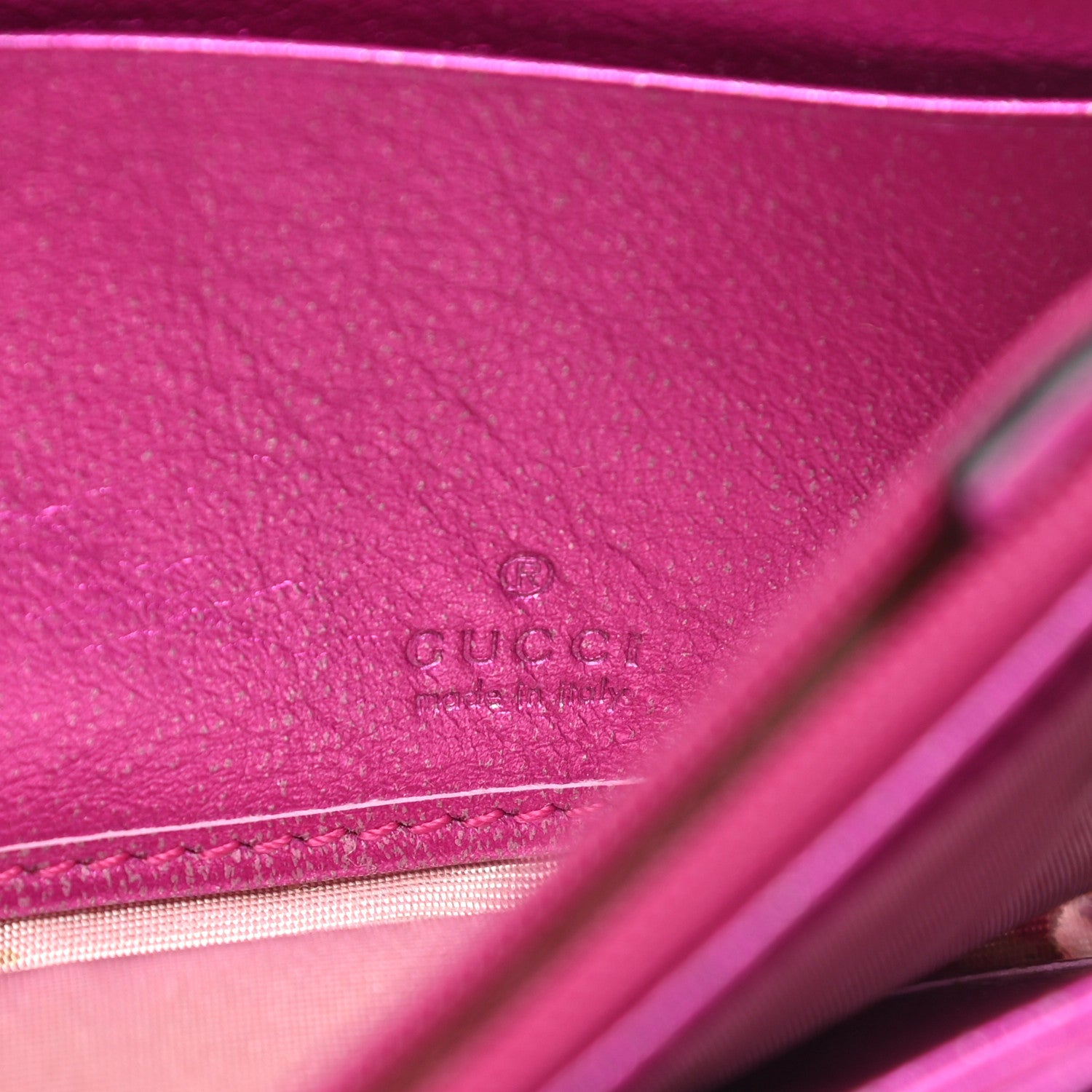 Gucci Metallic Calfskin Matelasse Crystal GG Marmont Continental Wallet Fuchsia 6 of 11