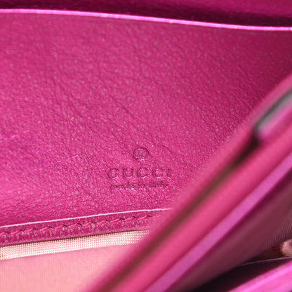 Gucci Metallic Calfskin Matelasse Crystal GG Marmont Continental Wallet Fuchsia 6 of 11