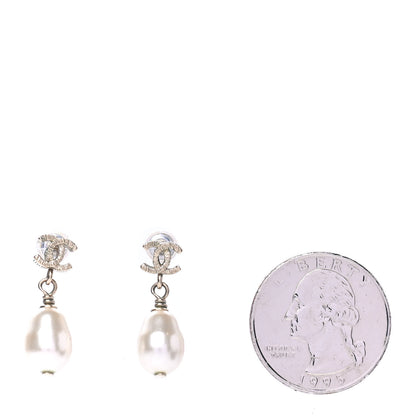 Chanel Pearl CC Drop Earrings Gold 2 of 3