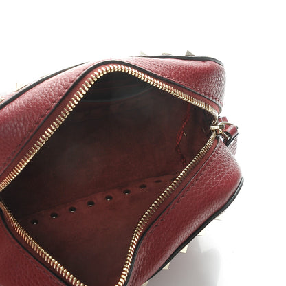 Valentino Garavani Pebbled Calfskin Rockstud Camera Crossbody Bag Rubino 5 of 6
