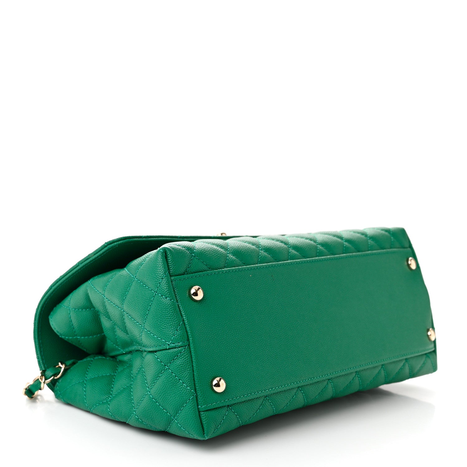 Chanel Caviar Quilted Small Coco Handle Flap Green 4 of 12