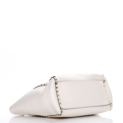 Valentino Garavani Vitello Rockstud Double Handle Tote Ivory 4 of 15