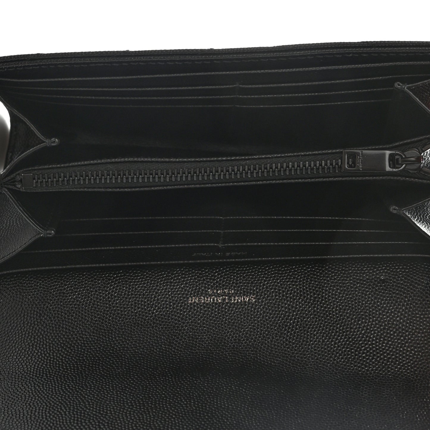 Grain De Poudre Matelasse Chevron Monogram Flap Wallet Black