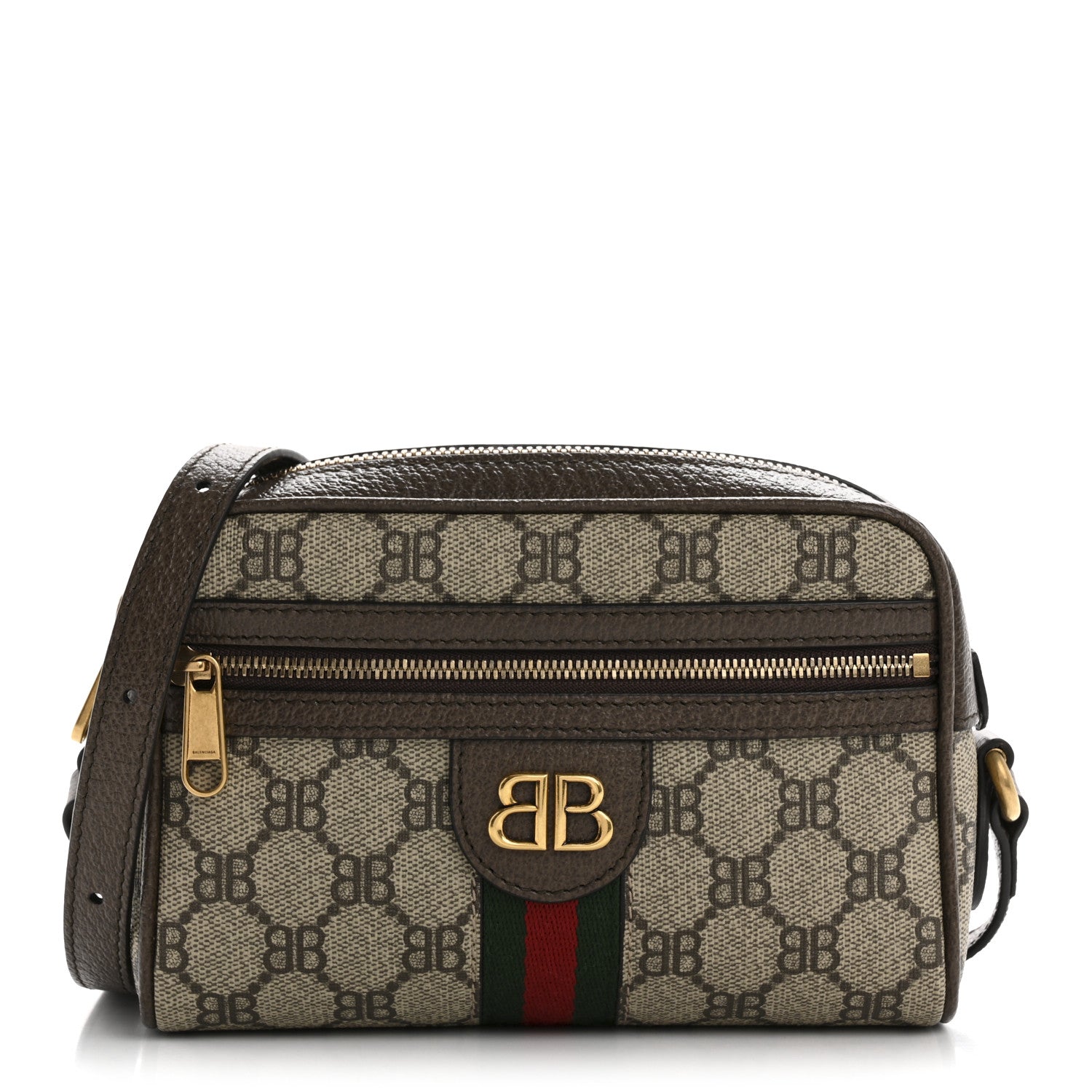 Gucci X BALENCIAGA BB Supreme Monogram Web Mini Ophidia Shoulder Bag Beige New Acero 1 of 12