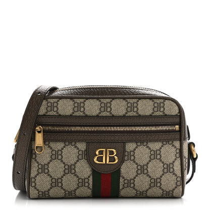 Gucci X BALENCIAGA BB Supreme Monogram Web Mini Ophidia Shoulder Bag Beige New Acero 1 of 12