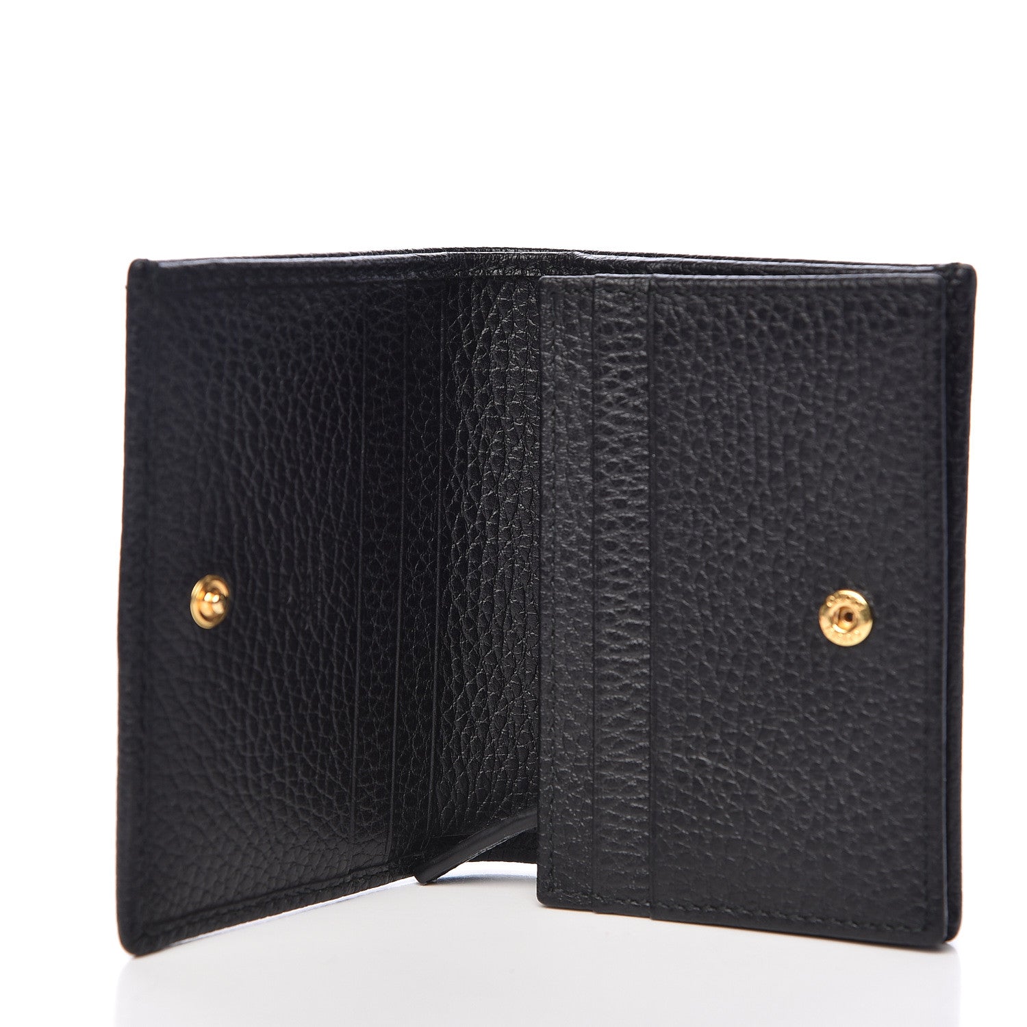 Gucci Pebbled Calfskin GG Marmont Card Case Black 5 of 8