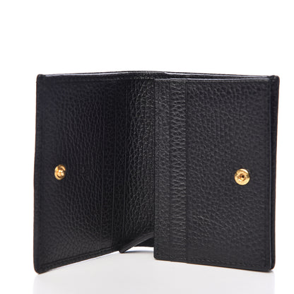 Gucci Pebbled Calfskin GG Marmont Card Case Black 5 of 8