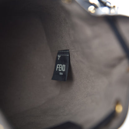 Fendi Vitello Liberty F is Fendi Bi-Color FF 1974 Embossed Mini Mon Tresor Bucket Bag Maya Black 8 of 9
