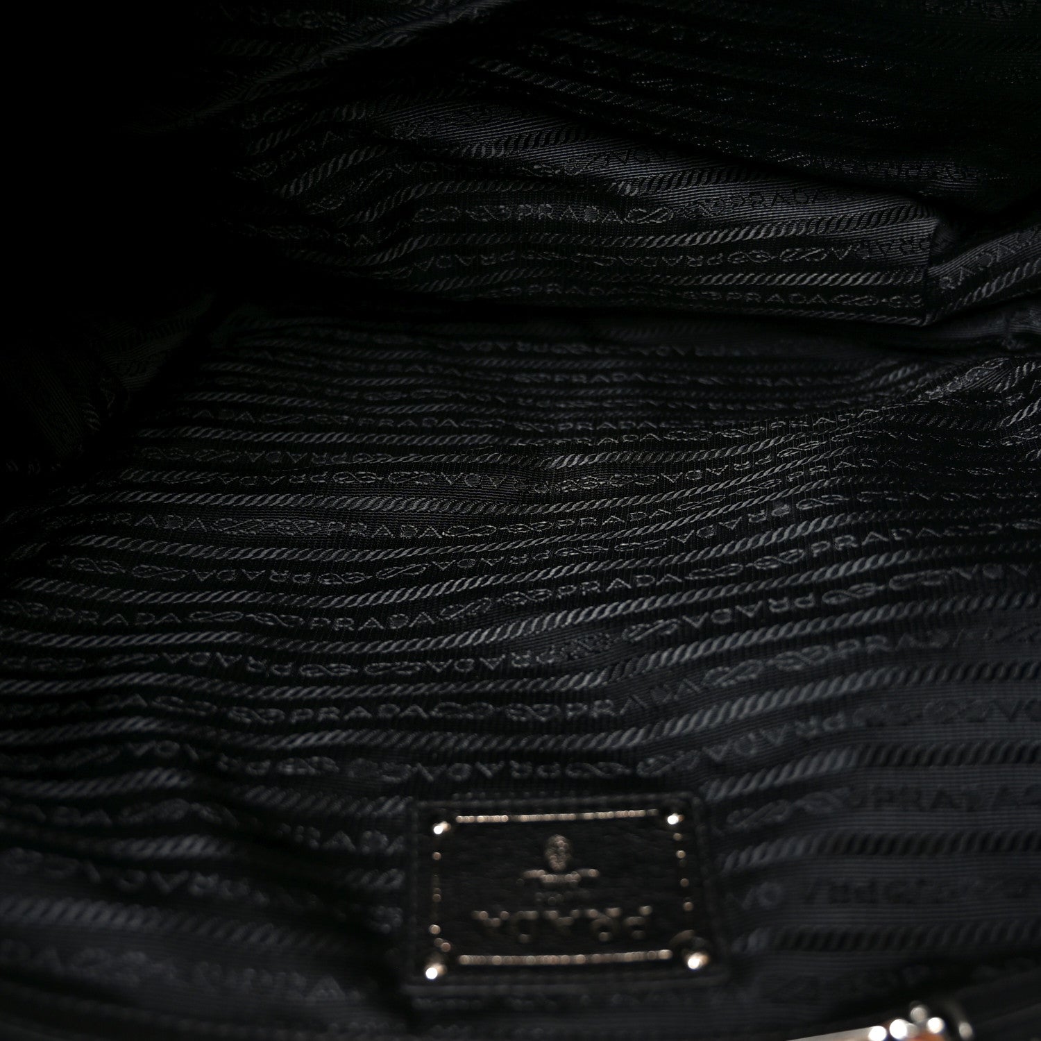 Prada Soft Calf Chain Tote Black 5 of 9