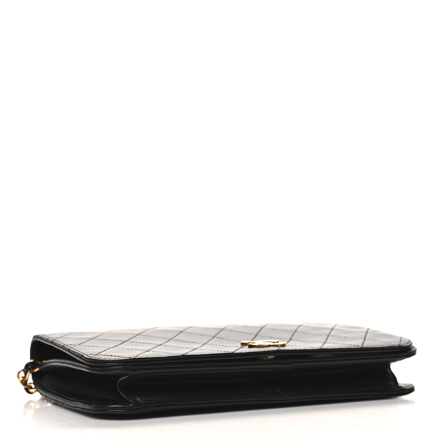 Lambskin Quilted Small Single Flap Black