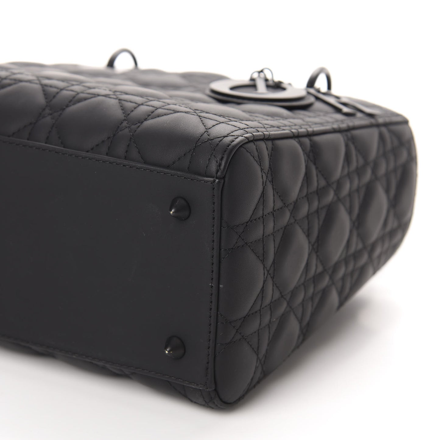 Ultra Matte Calfskin Cannage Medium Lady Dior Black
