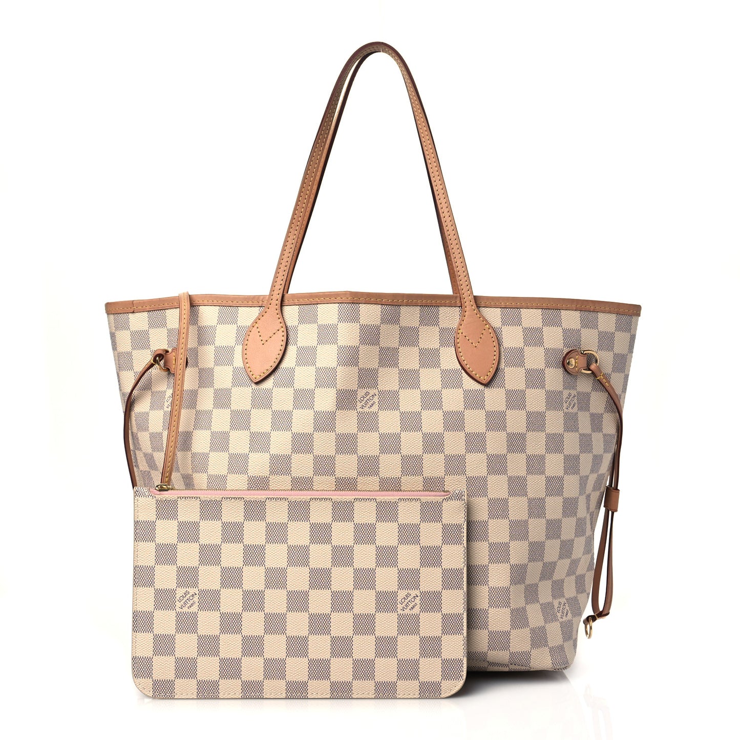 Damier Azur Neo Neverfull MM Rose Ballerine