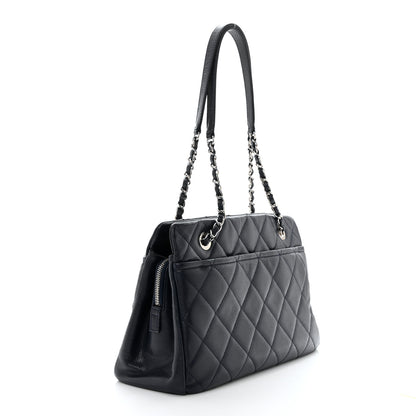 Chanel Caviar Quilted Timeless CC Soft Tote Navy Blue 2 of 10