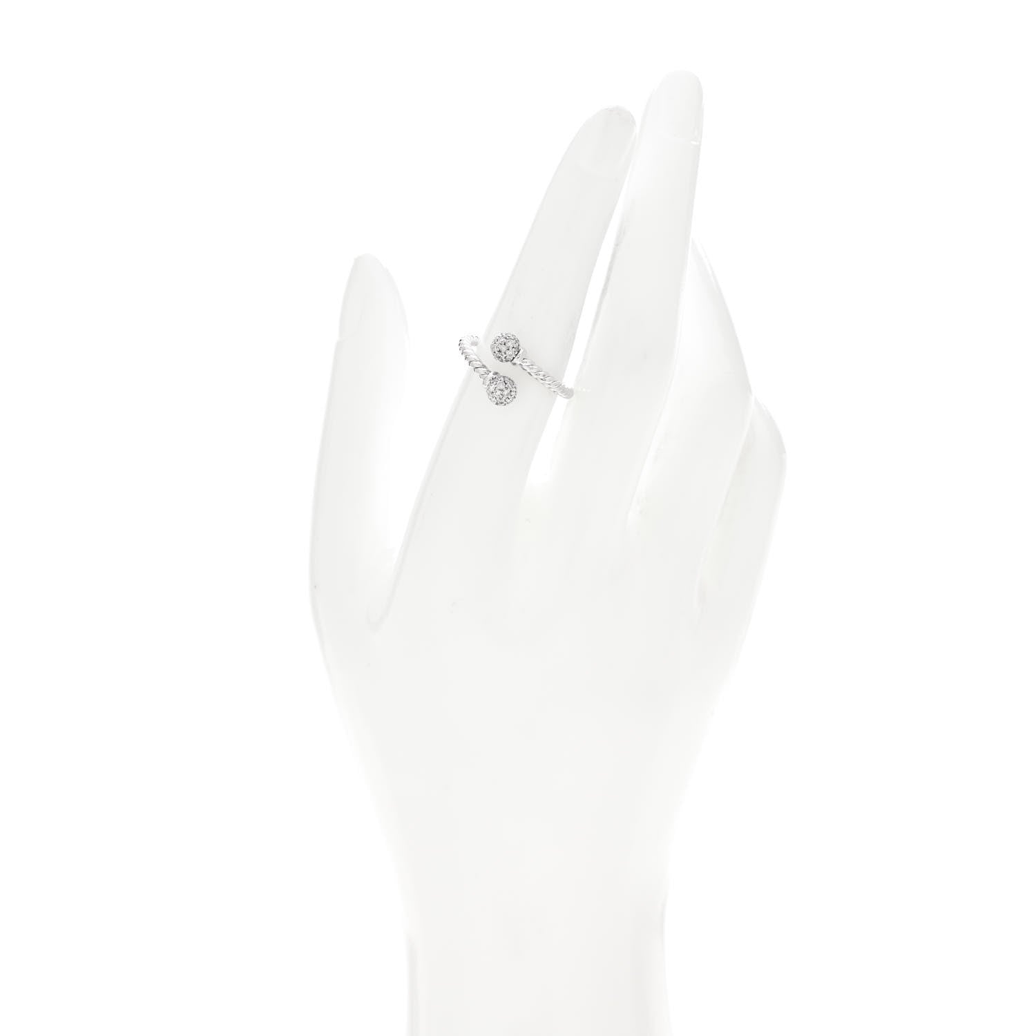 David Yurman 18K White Gold Diamond Solari Bypass Ring 53 6.5 2 of 5