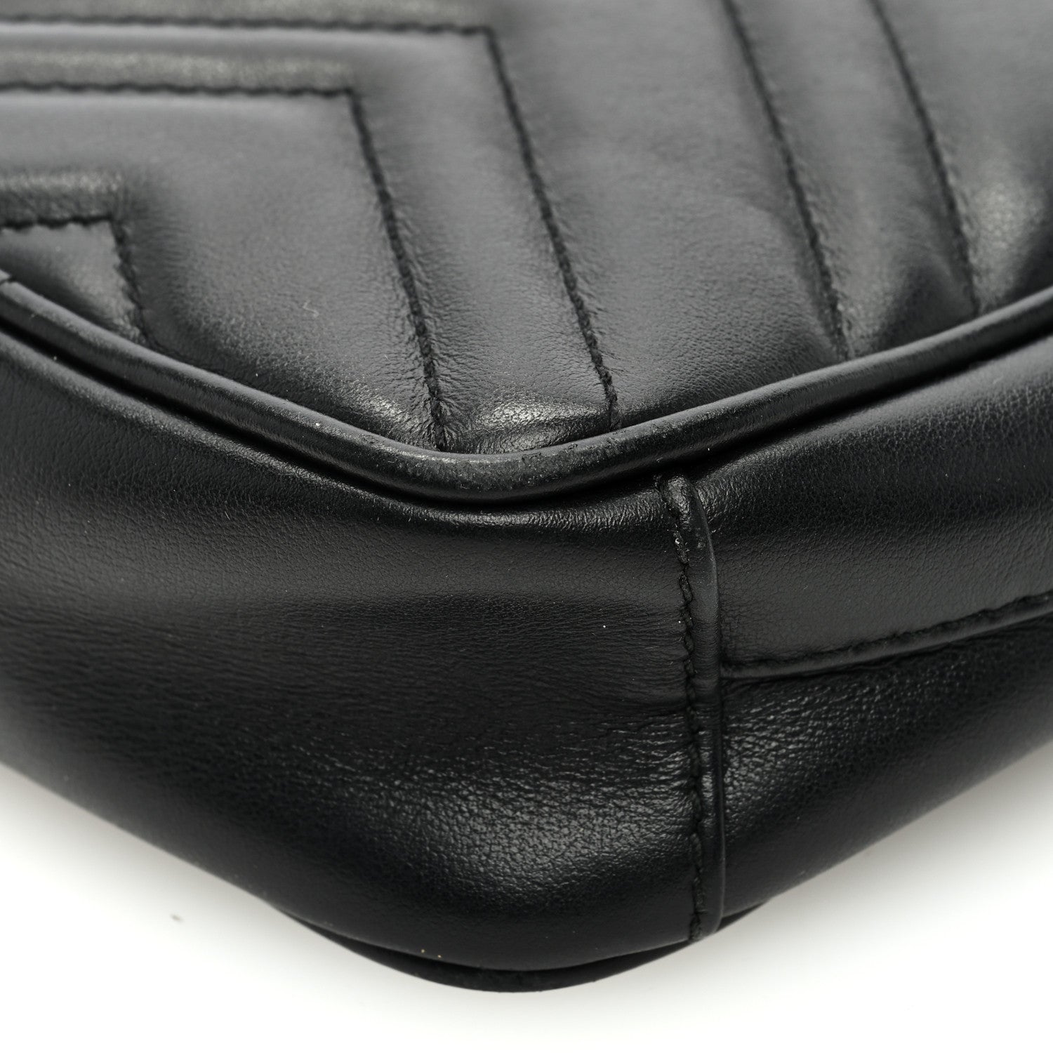 Gucci Calfskin Matelasse Mini GG Marmont Crossbody Bag Black 8 of 11
