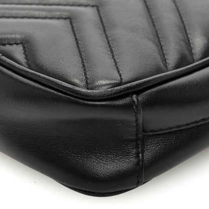 Gucci Calfskin Matelasse Mini GG Marmont Crossbody Bag Black 8 of 11