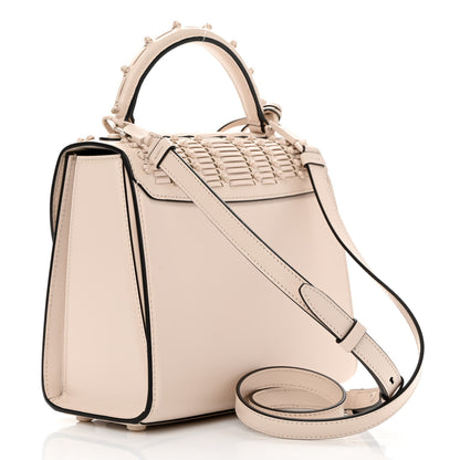 Salvatore Ferragamo Smooth Calfskin Woven Small Boxyz Bone 3 of 9