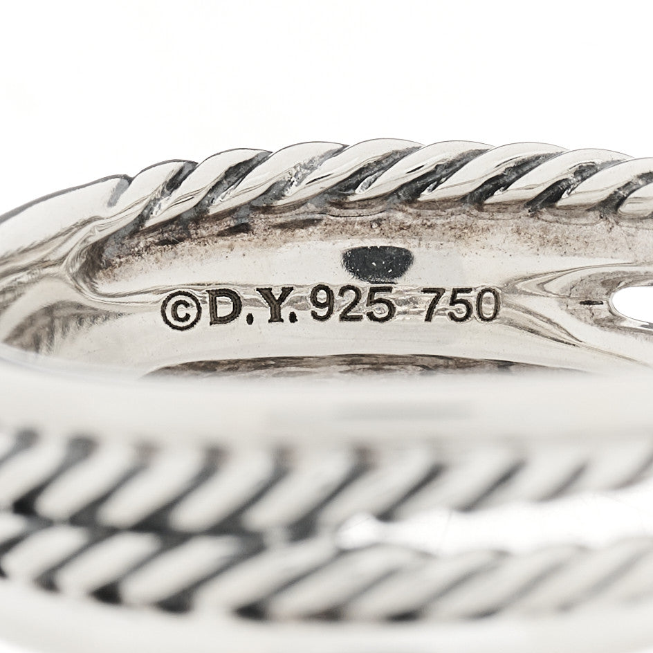 David Yurman Sterling Silver 18K Yellow Gold 6mm X Crossover Ring 50 5.5 3 of 4