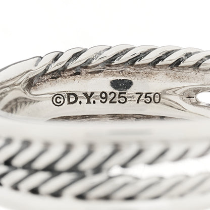 David Yurman Sterling Silver 18K Yellow Gold 6mm X Crossover Ring 50 5.5 3 of 4