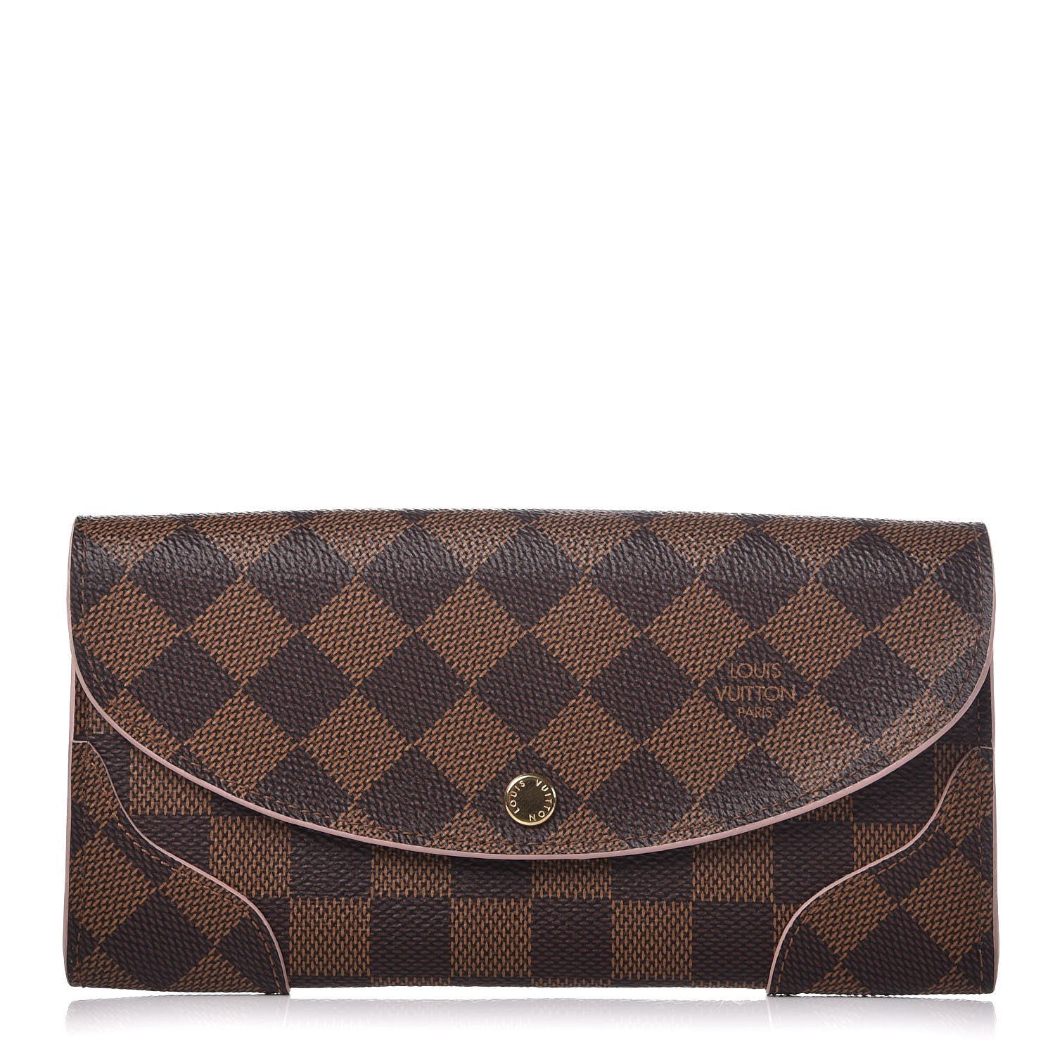 Louis Vuitton Damier Ebene Caissa Wallet Rose Ballerine 1 of 8