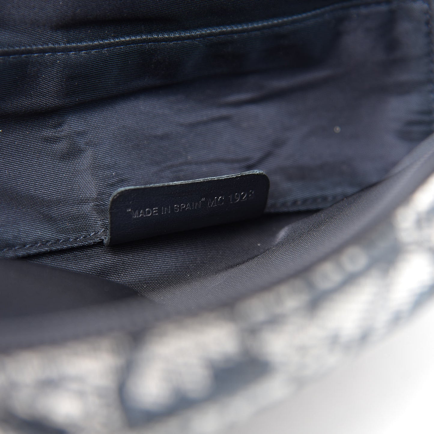 Monogram Mini Saddle Zip Pouch Navy Blue