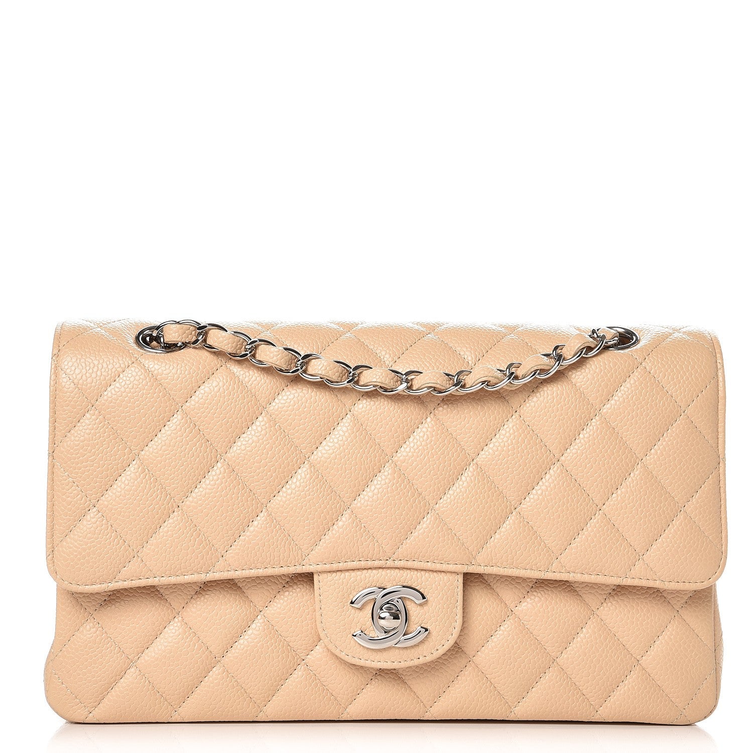 Chanel Caviar Quilted Medium Double Flap Beige Clair 1 of 8