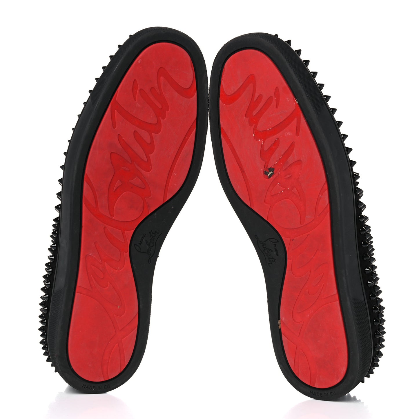 Veau Velours Spikes Mens Roller Boat Flat 43.5 Black