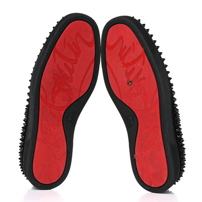 Christian Louboutin Veau Velours Spikes Mens Roller Boat Flat 43.5 Black 5 of 14