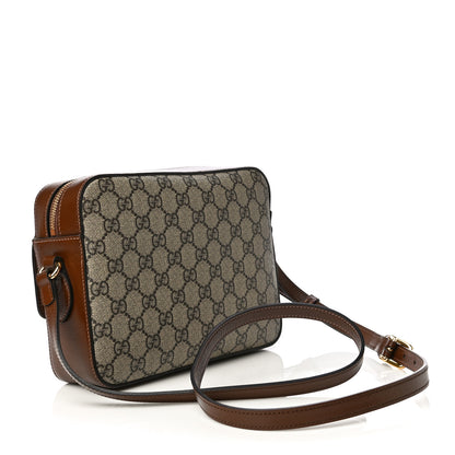 Gucci GG Supreme Monogram Small Horsebit 1955 Shoulder Bag Beige Brown Sugar 3 of 22