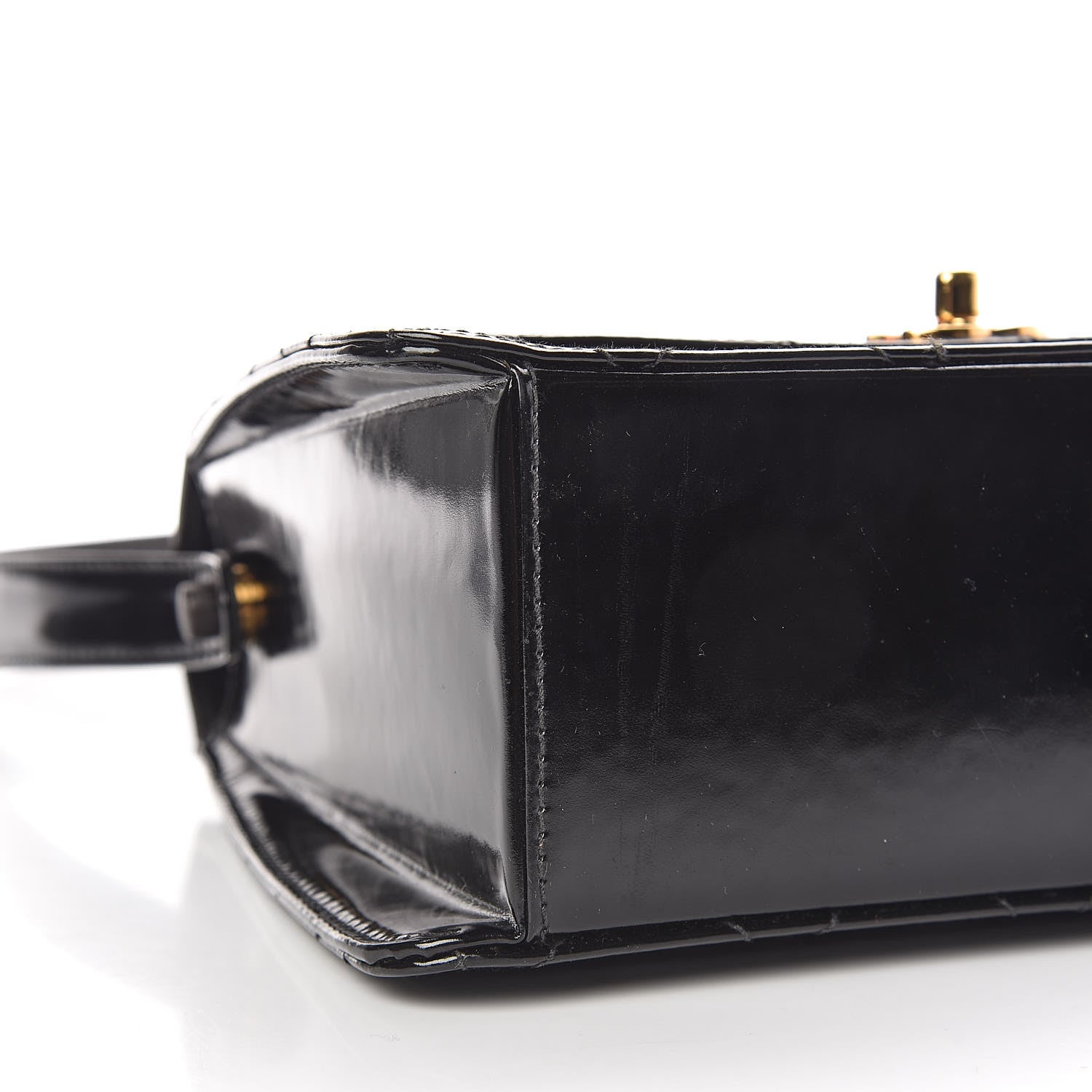 Chanel Glazed Calfskin Stitched Shoulder Flap Bag Black 9 of 13