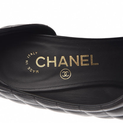 Chanel Calfskin Quilted Peep Toe Pumps 39.5 Black 6 of 9