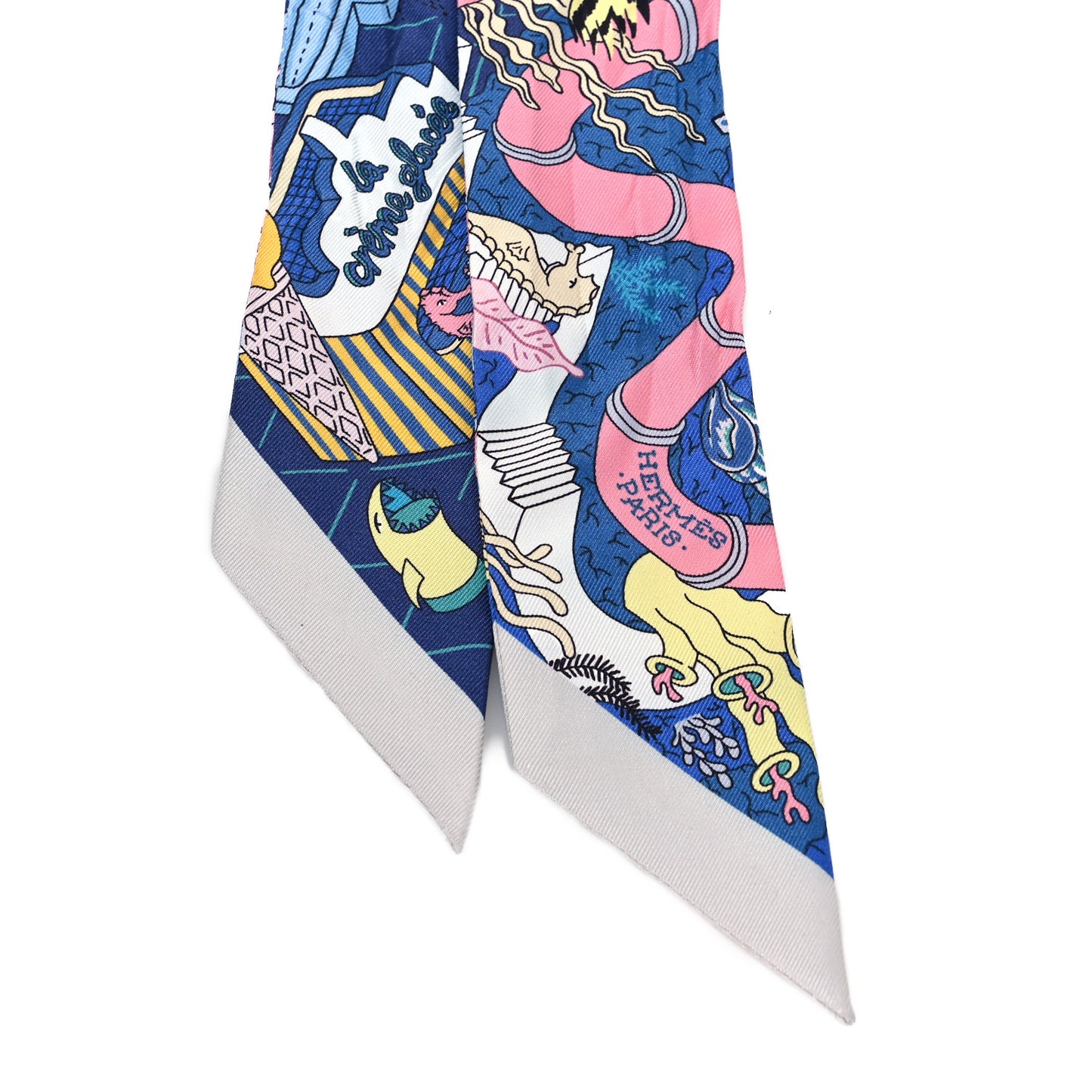 Silk Splash Park Twilly Bleu Rose Bonbon Jaune