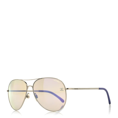 Chanel Metal Aviator CC Sunglasses 4189-T-Q Purple 1 of 9