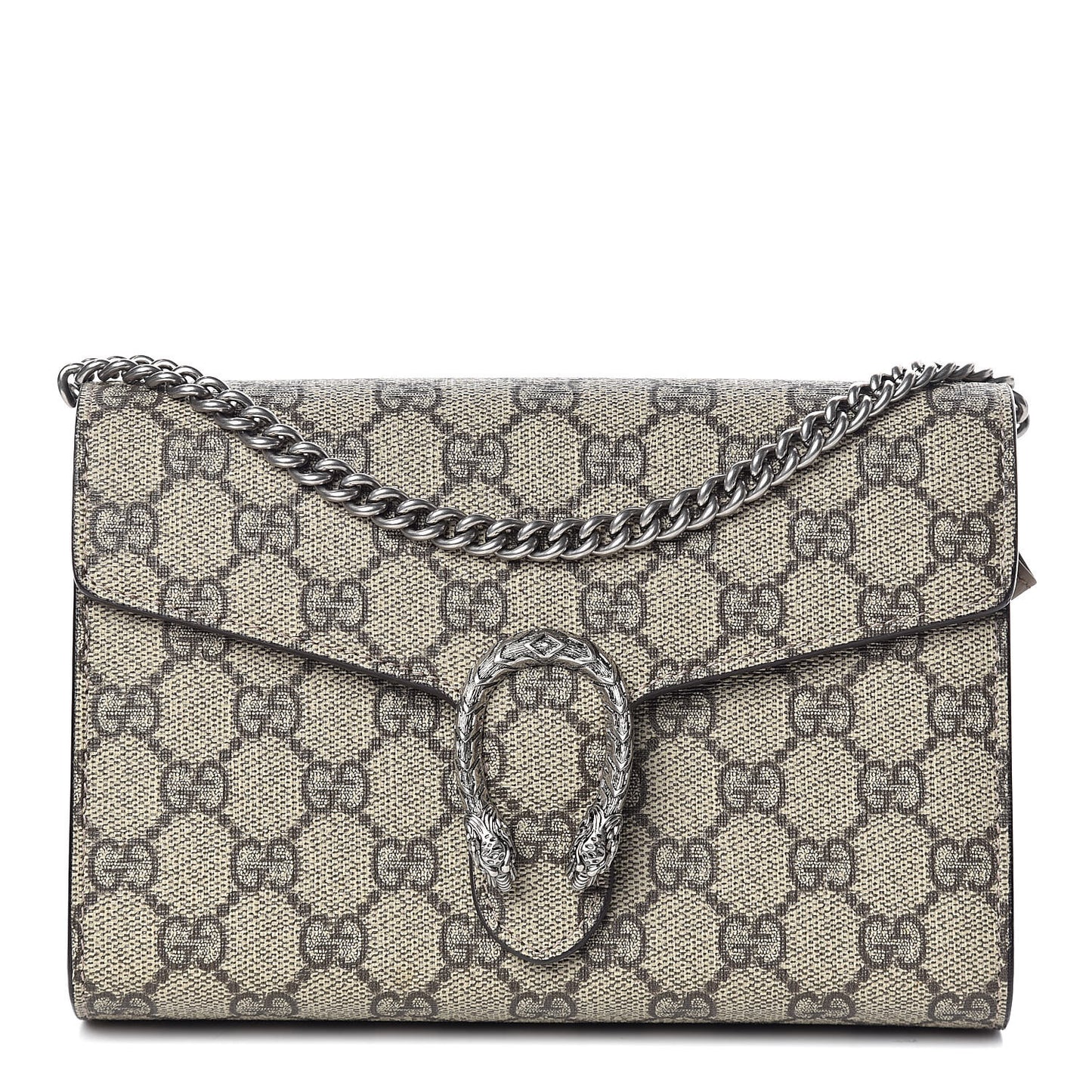GG Supreme Monogram Mini Dionysus Chain Wallet Beige Taupe