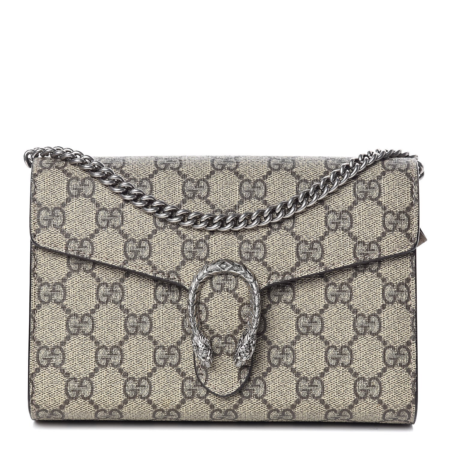 Gucci GG Supreme Monogram Mini Dionysus Chain Wallet Beige Taupe 1 of 9