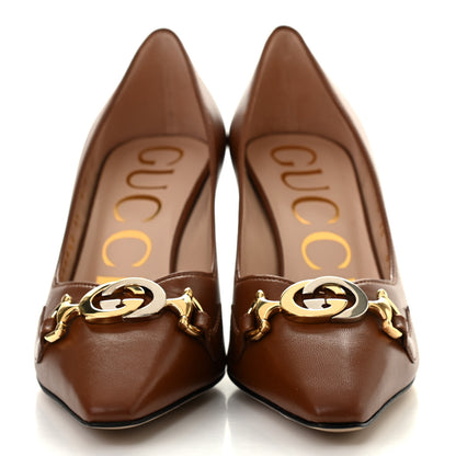 Gucci Malaga Kid Zumi 75mm Pumps 35 Brown Papaya 2 of 8
