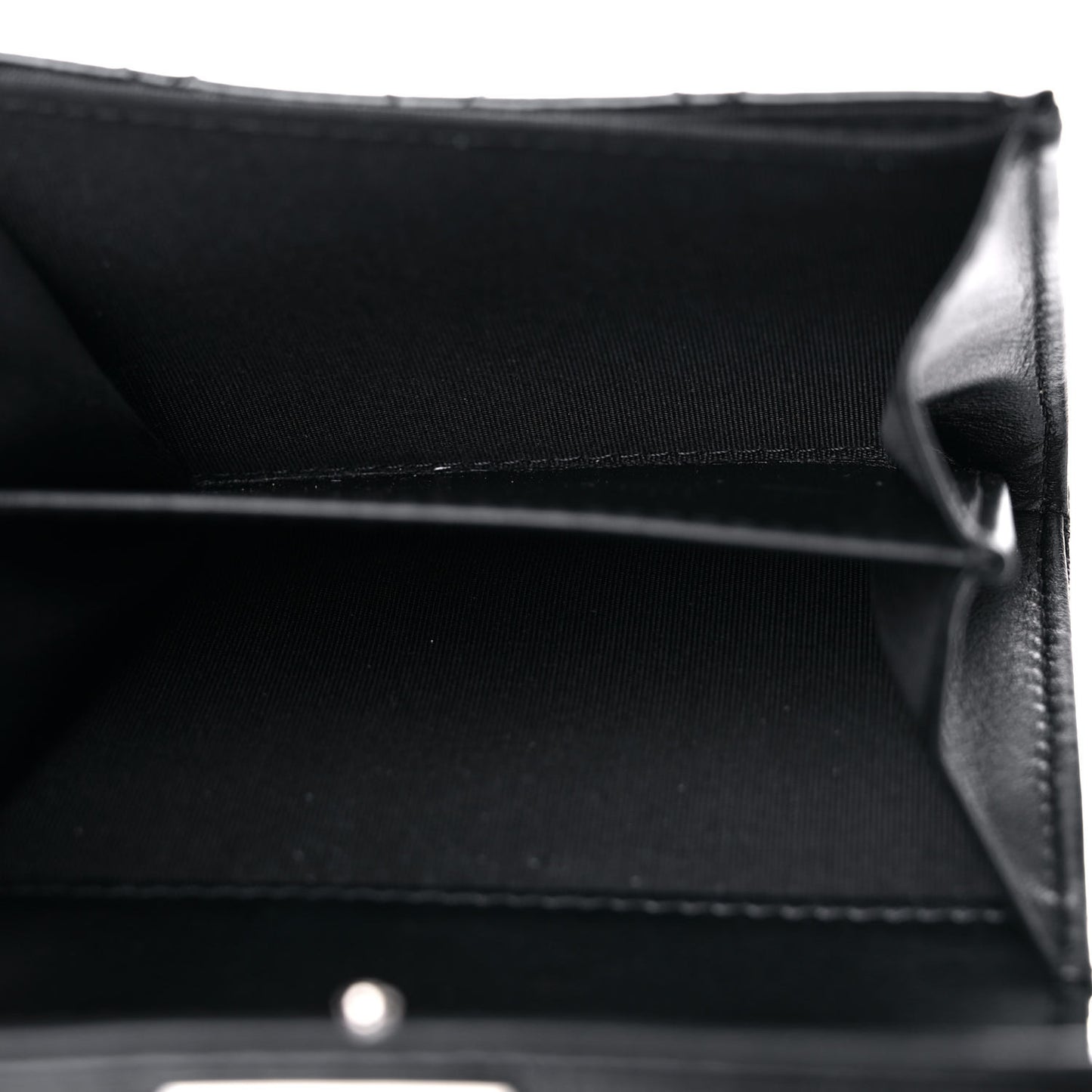 Distressed Patent Quilted Boy Flap Card Holder Wallet Black
