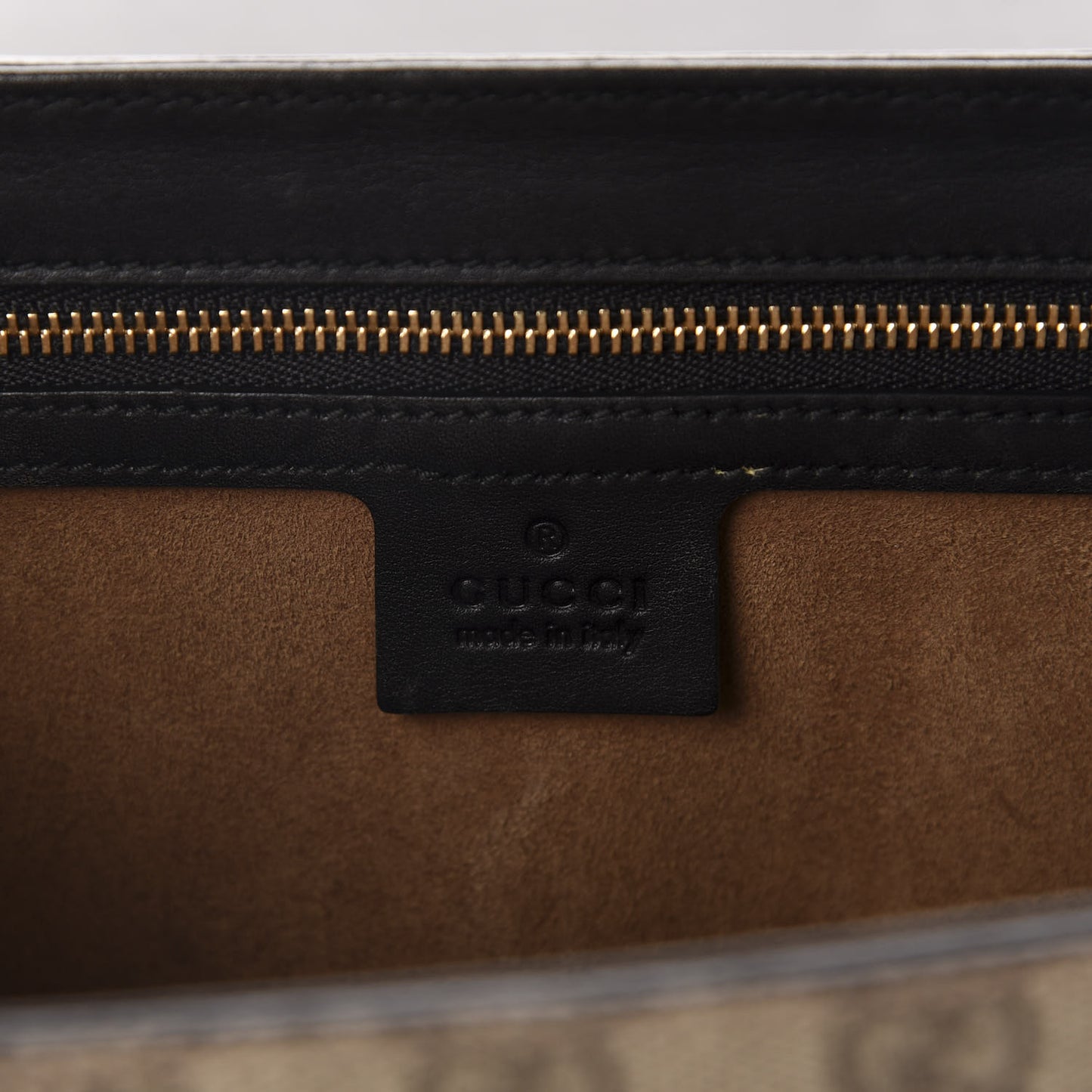 GG Supreme Monogram Calfskin Medium Padlock Shoulder Bag Beige Black Cuir