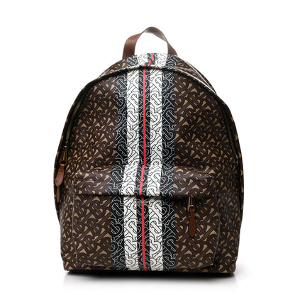 Burberry E-Canvas Monogram Stripe Backpack Bridle Brown 1 of 10