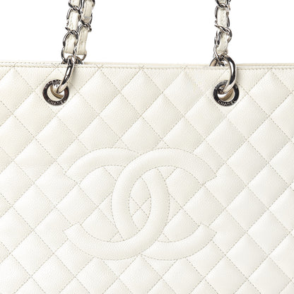 Chanel Caviar Quilted XL Grand Shopping Tote GST White 10 of 12