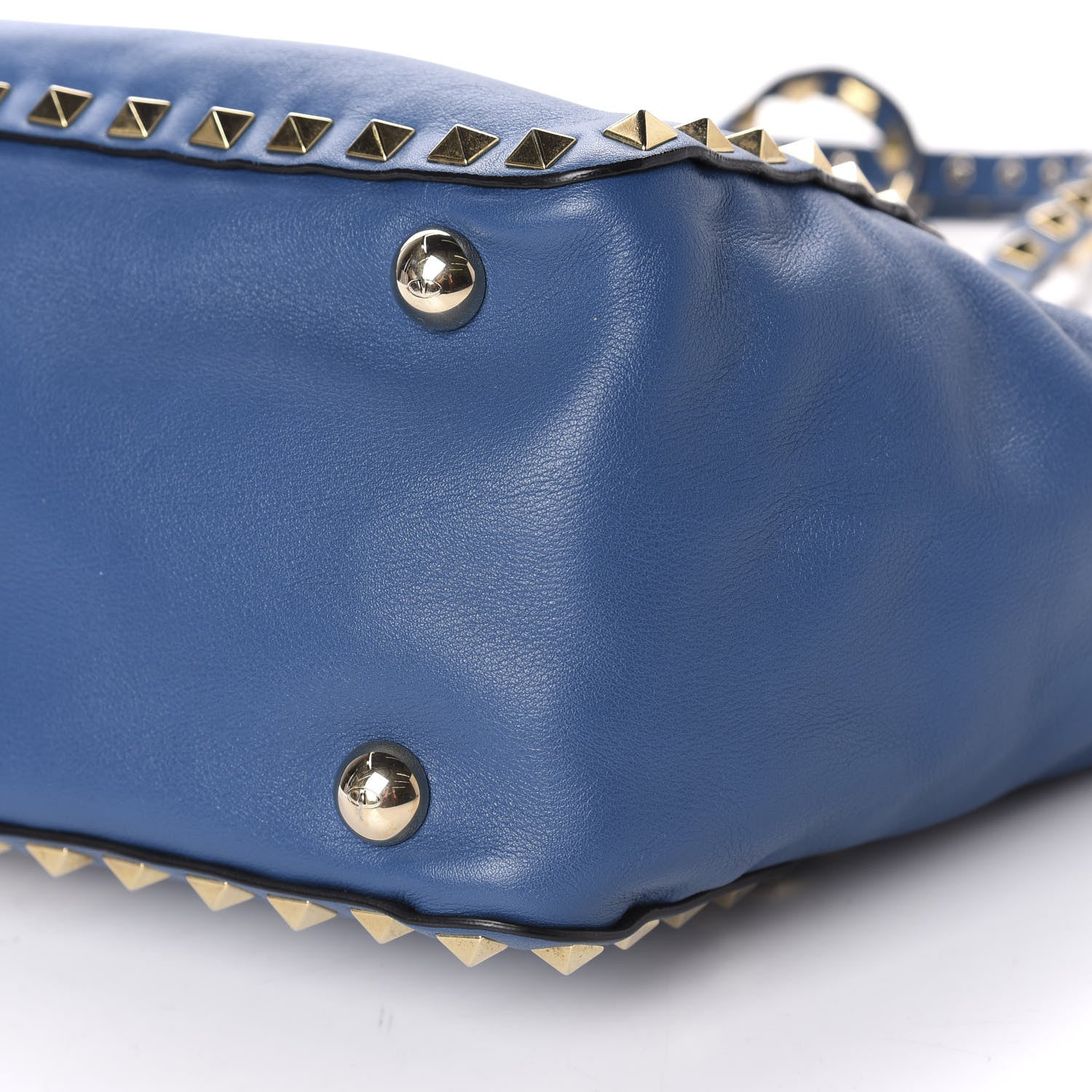 Valentino Garavani Vitello Small Rockstud Tote Blue Delft 7 of 9